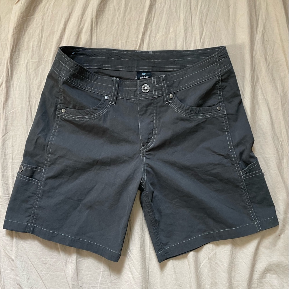 Kuhl Shorts Free Range Hiking Womens Shorts Camping Cargo Size 6 Gray/Charcoal